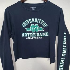 Notre Dame athletics champion crop top MED